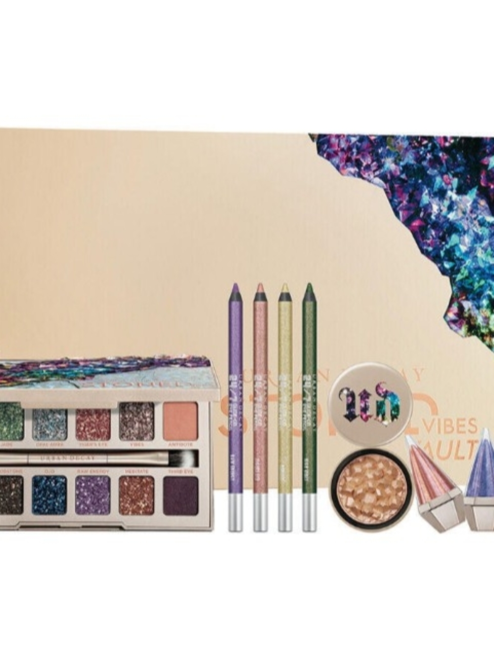 Urban Decay Stoned Vibes Vault - Shimmer Eyeshadow Palette with Metallic Pencils